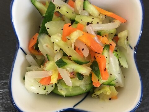キャベツともやしの茹で野菜のゆかり和え(^ ^)